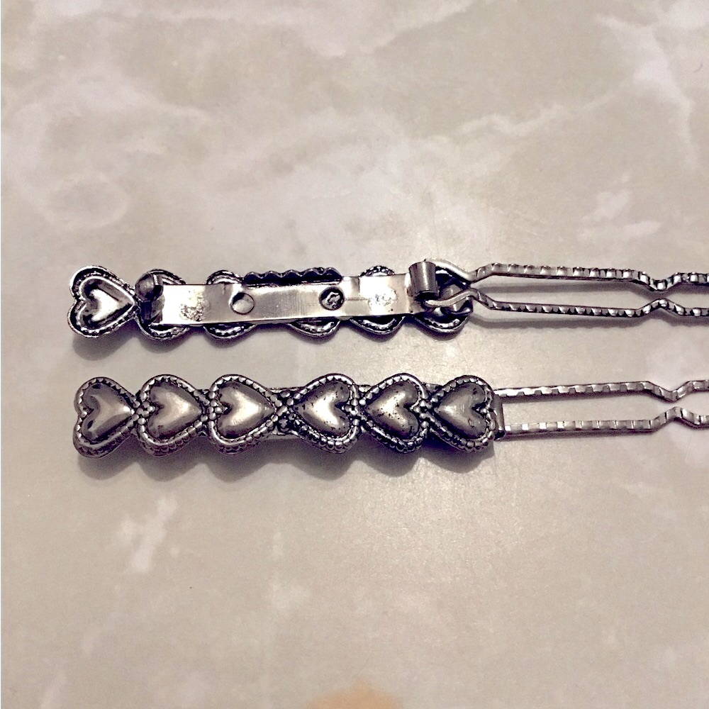 Vintage 90’s Heart Link Hair Barrettes - Picture 4 of 5